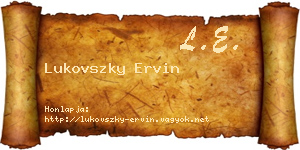 Lukovszky Ervin névjegykártya